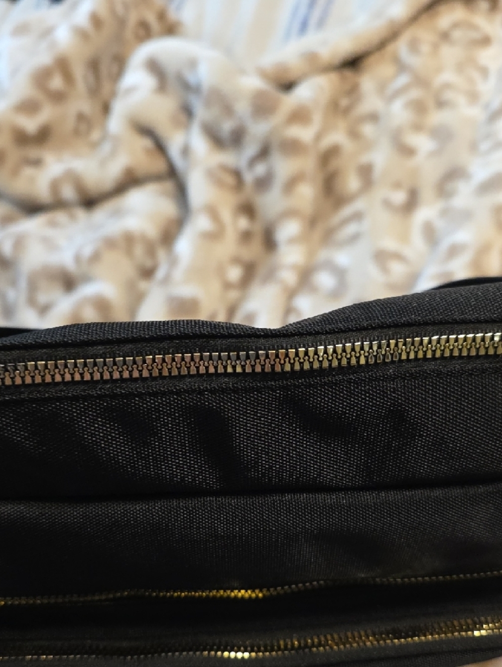 Black Crossbody Shoulder Bag with Gold Hardware - Women - Picture 7 of 11